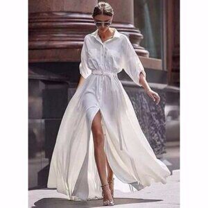 NWT Floryday Maxi A-line White Dress Size S